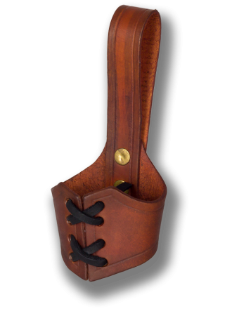 Trinkhornhalter Leder bis 400ml antik